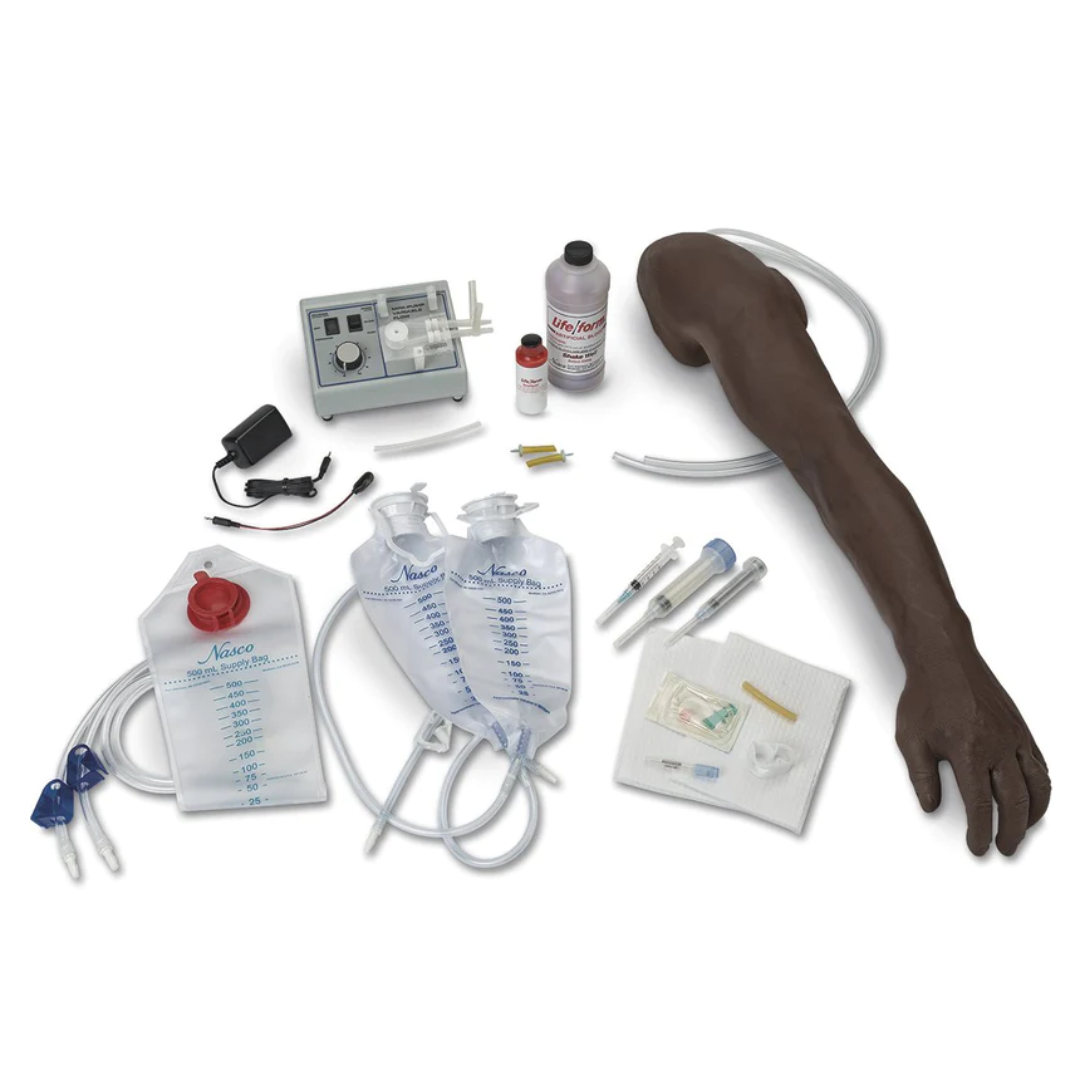 Advanced Venipuncture and Injection Arm with IV Arm Circulation Pump - Dark Arm - Nasco